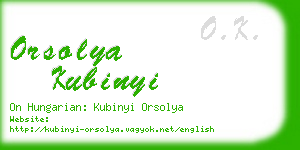 orsolya kubinyi business card